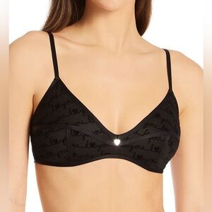 Calvin Klein I Heart You Unlined Triangle Bralette size Medium - black